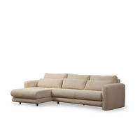 ECKSOFA mit losen Rückenkissen - Beige/Schwarz, Holz/Kunststoff (290/165cm) - myHomelando