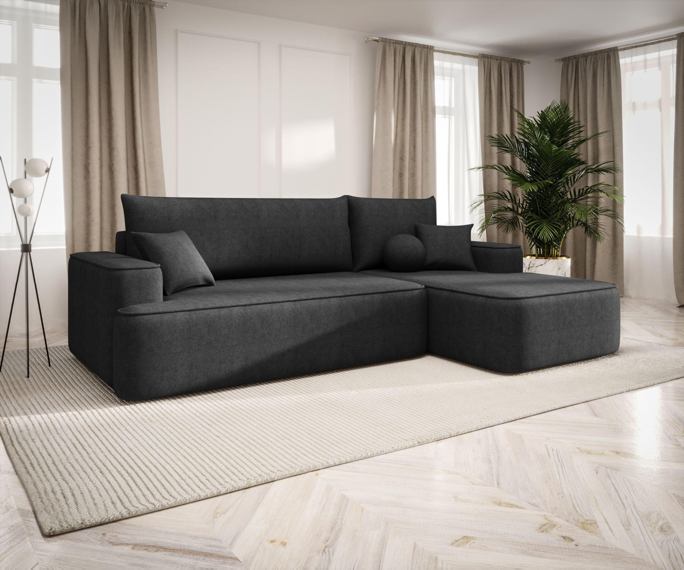 ECKSOFA mit Schlaffunktion FIGO Curio 97 Rechts - Dunkelgrau, Textil (250/150cm) - Bedante