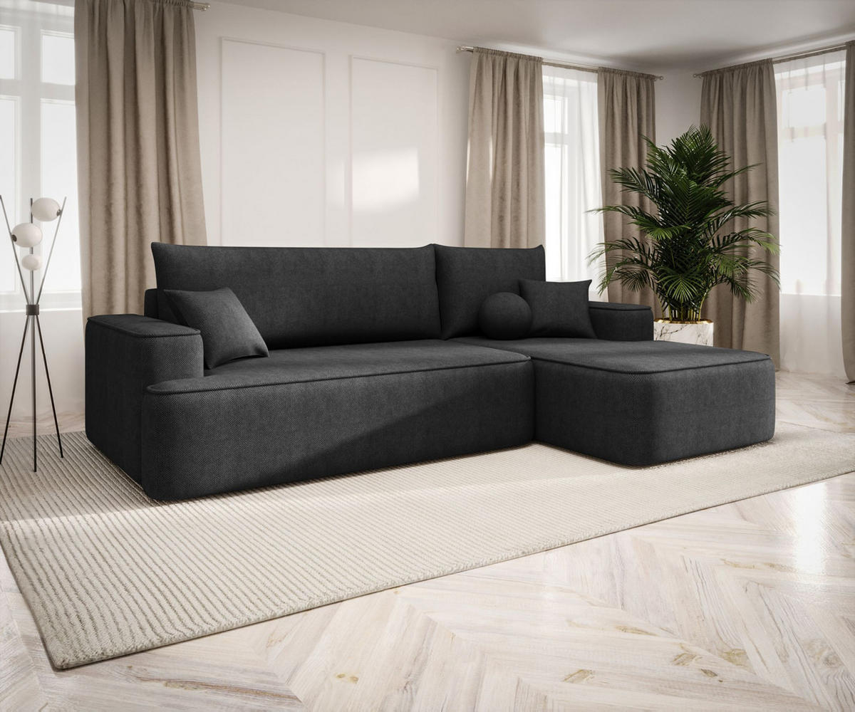 ECKSOFA mit Schlaffunktion FIGO Curio 97 Rechts - Dunkelgrau, Textil (250/150cm) - Bedante