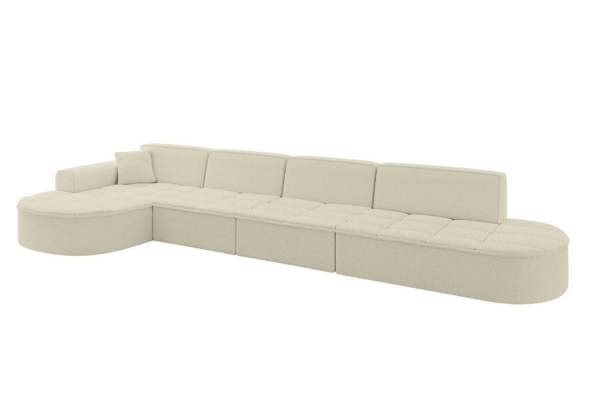ECKSOFA Ottomane Links TARO-L3 - 413x171x79,5 cm Beige - Beige, Holzwerkstoff/Textil (413/171cm) - ALTDECOR