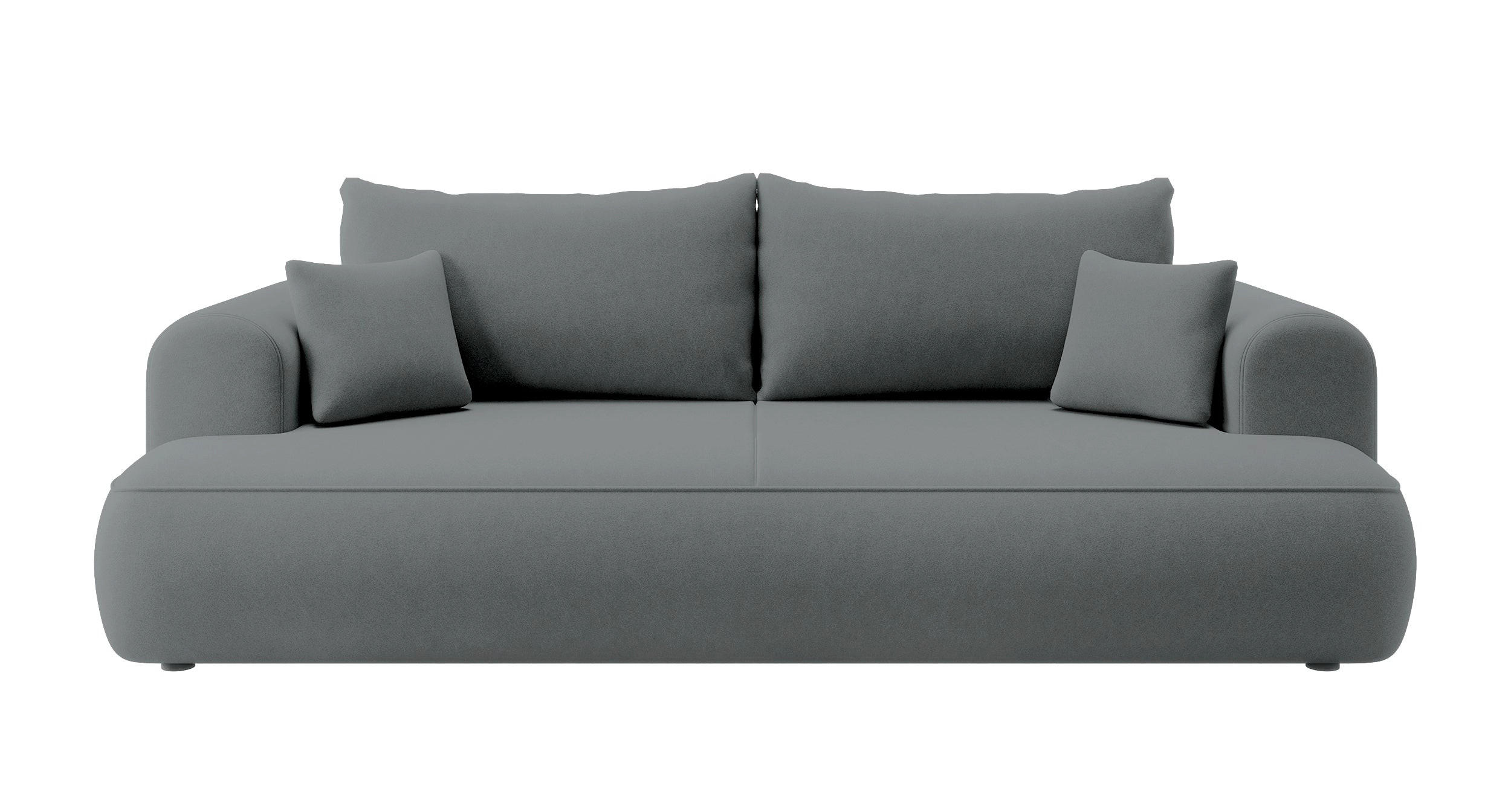 SCHLAFSOFA Ovo Dunkelgrau Velours - Dunkelgrau, Textil (250/103/110cm) - Selsey