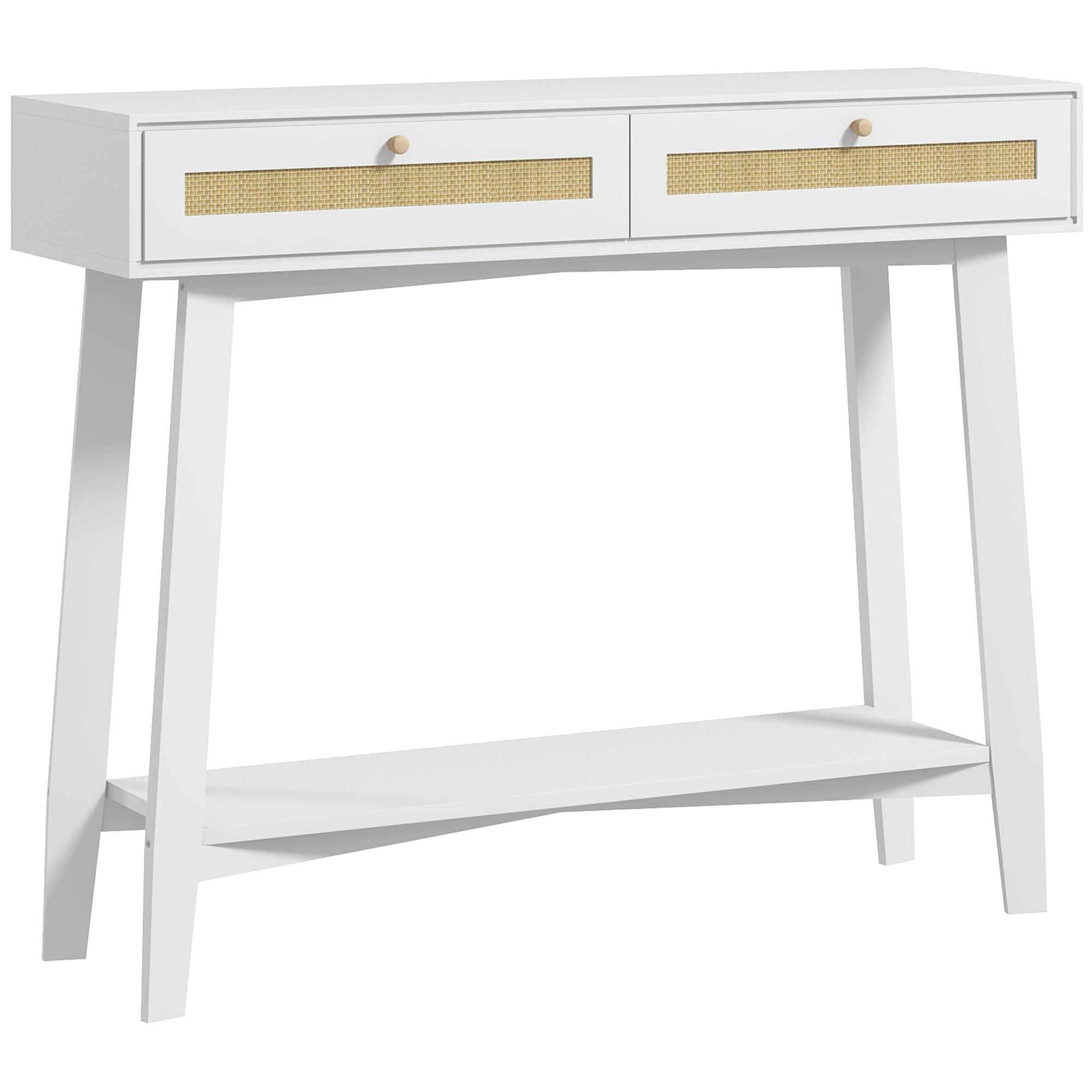 KONSOLENTISCH Weiß Melamin in Holzoptik 1 Stück - Weiß, Kunststoff (100/30/81cm) - GiPP