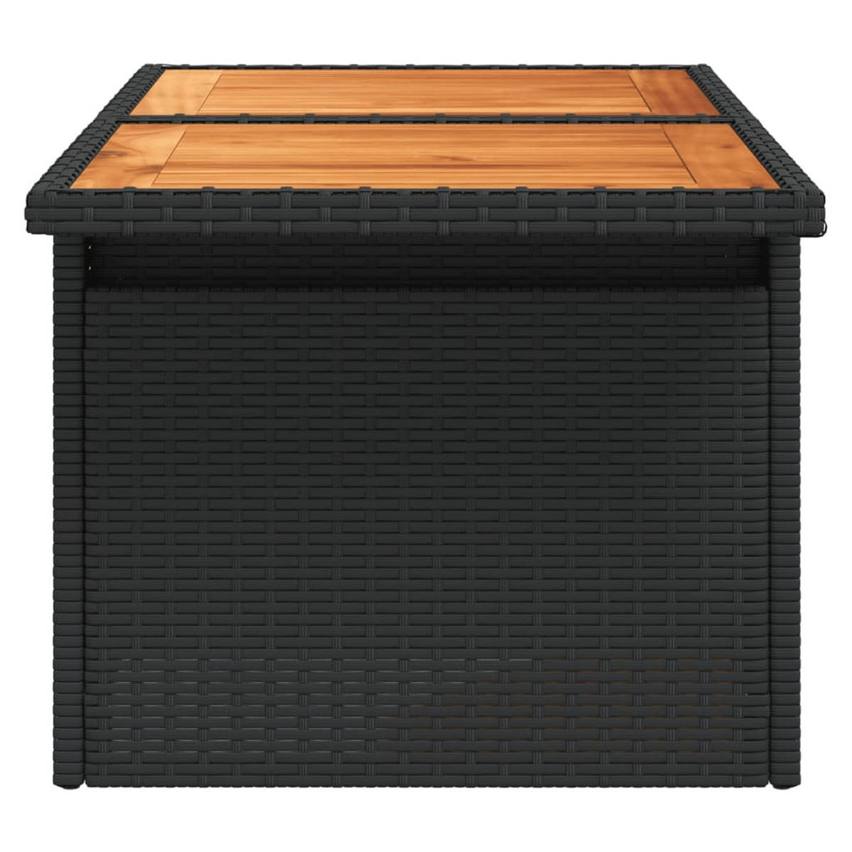 GARTENTISCH Schwarz 100/55/73 Cm Poly Rattan Und Akazienholz - Schwarz, Kunststoff (100/55/73cm) - vidaXL