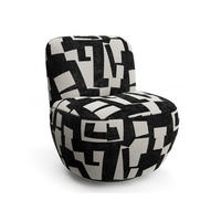SESSEL Gemusterter texturierter Stoff Dunkles Anthrazit 64cm - Anthrazit, Textil (65/72/71cm) - Sia Home