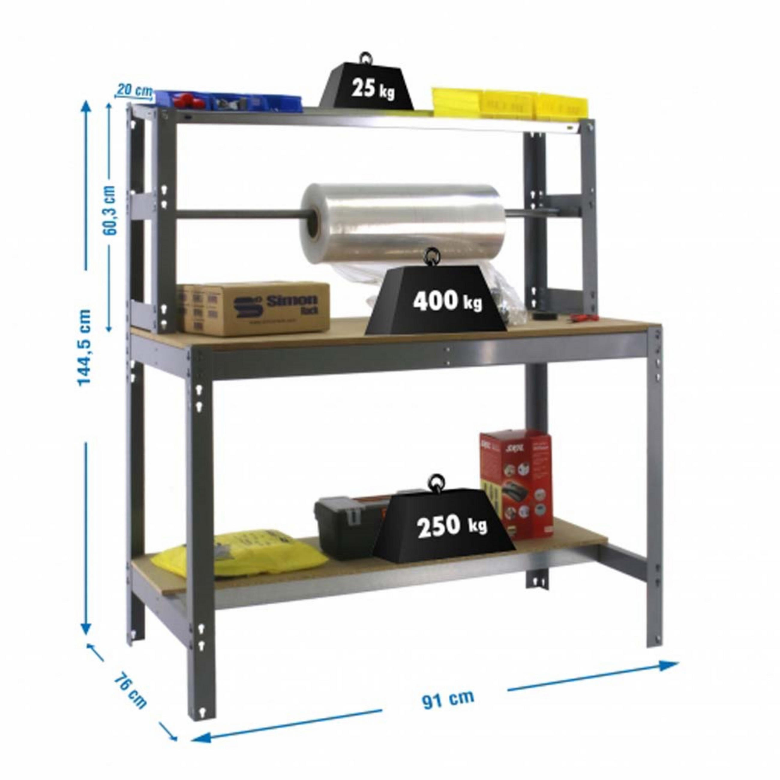 PACKTISCH Buffalo HxBxT 84 x 90 x 76 cm Traglast 400 kg Grau - Grau, Metall (90/84/76cm) - PROREGAL