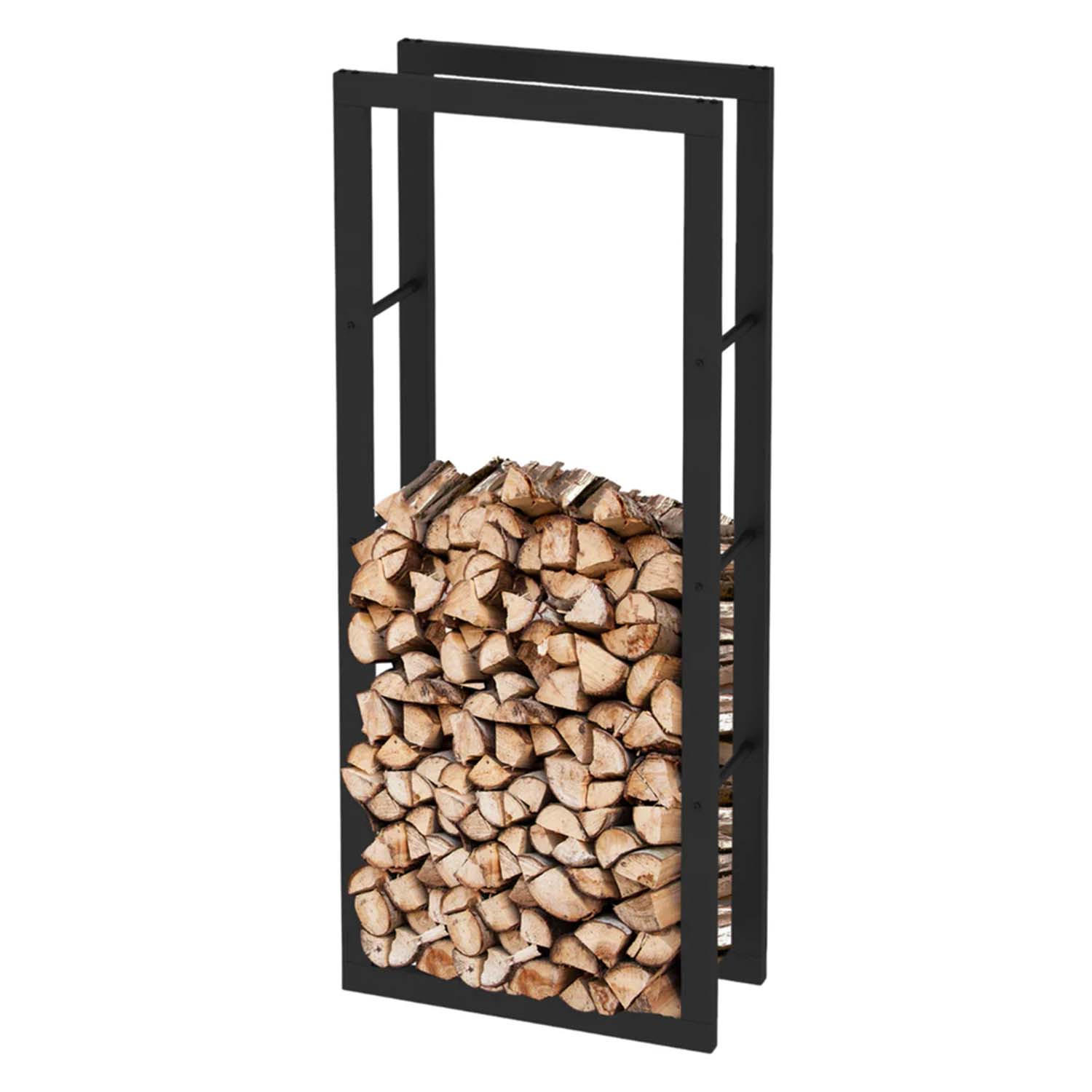 KAMINHOLZREGAL - Metall, Schwarz - BHT 60 x 150 x 25cm - Schwarz, Metall (60/150/25cm) - holz4home