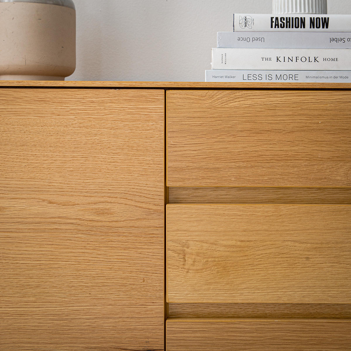 SIDEBOARD mit 3 Türen - Echtholzfurnier / Eisen - Eichefarben/Schwarz, Holzwerkstoff (185/86/40cm) - home24