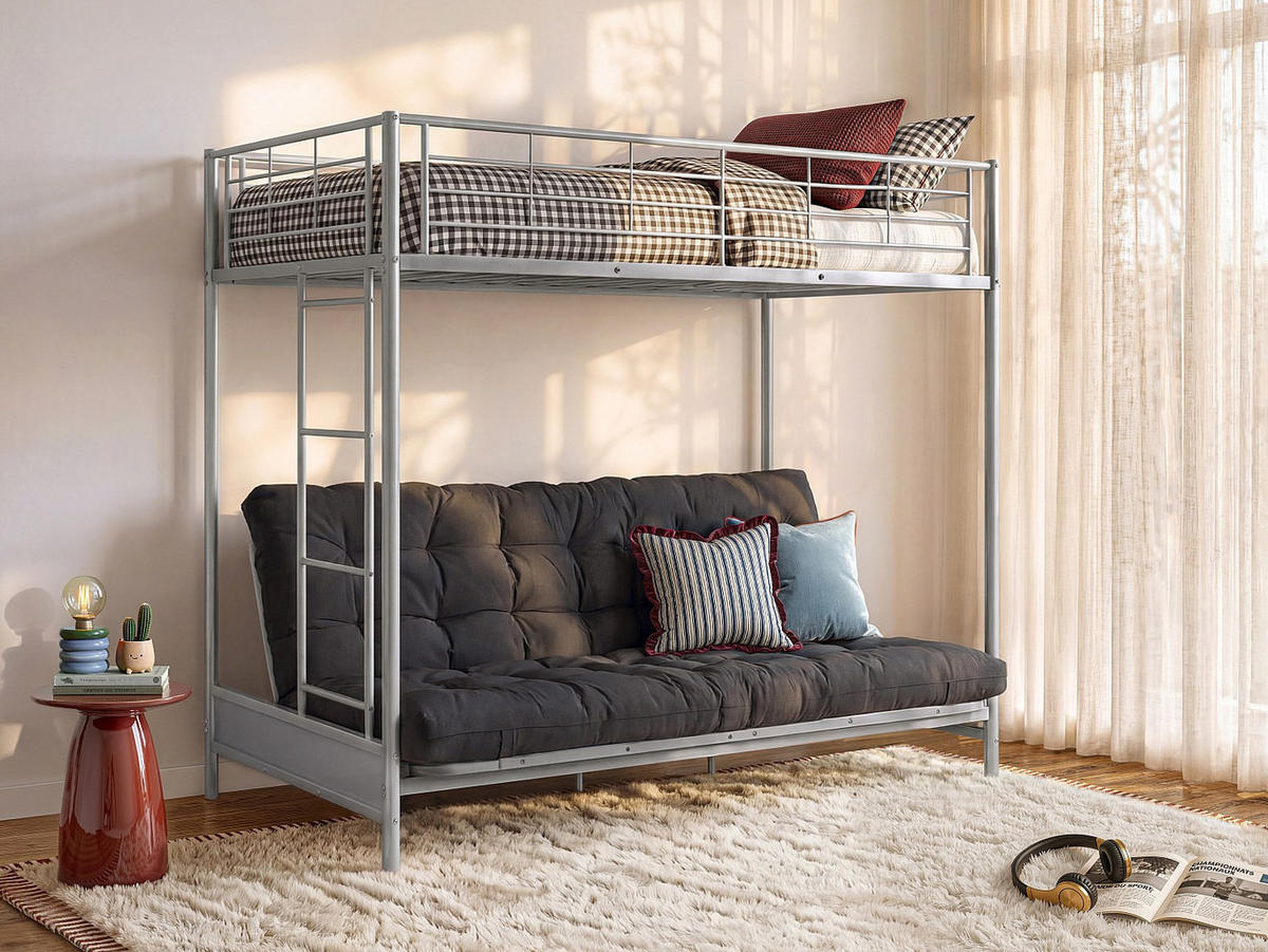 HOCHBETT - 1 Person - Metall - Silberfarben - - Silberfarben, Metall - Vente-Unique