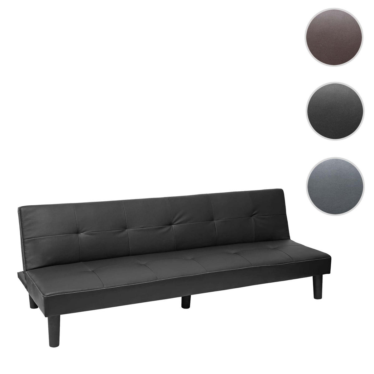 3ER-SOFA Schwarz - Schwarz, Textil (195/68/73cm) - MCW