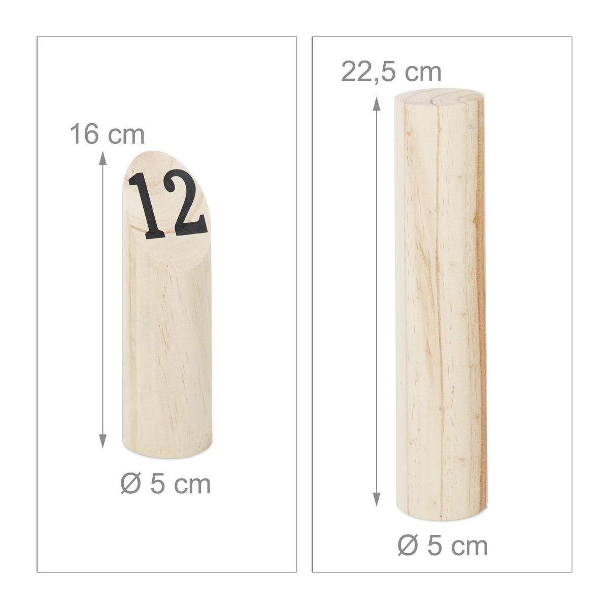 WIKINGERSPIEL KUBB - Hellbraun, Holz/Textil (5/5cm) - Relaxdays