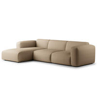 3-SITZER ECKSOFA mit Longchair - Taupe/Schwarz, Kunststoff/Textil (284/173cm) - home24