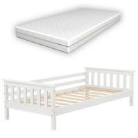 KINDERBETT Nuuk mit Matratze - Weiß, Holz/Textil (80/160cm) - [en.casa]