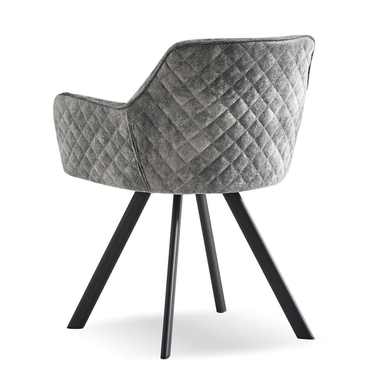 ARMLEHNSTUHL CYRUS Grau 2 Stück - Grau, Textil/Metall (58/79/60cm) - B&D Home