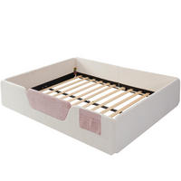 POLSTERBETT 140/190 cm DE-04698, mit abnehmbaren Sicherheitsgittern in Beige - Beige, Holzwerkstoff/Metall (140/190cm) - ComfortXL