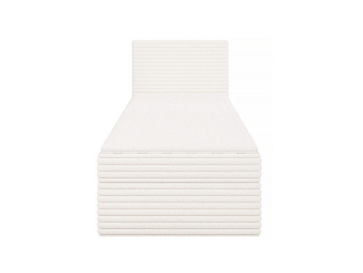 BOXBETT Roma 90/200 cm Hellbeige Plüschcord - Beige/Schwarz, Holz/Kunststoff (90/200cm) - S-Style Möbel