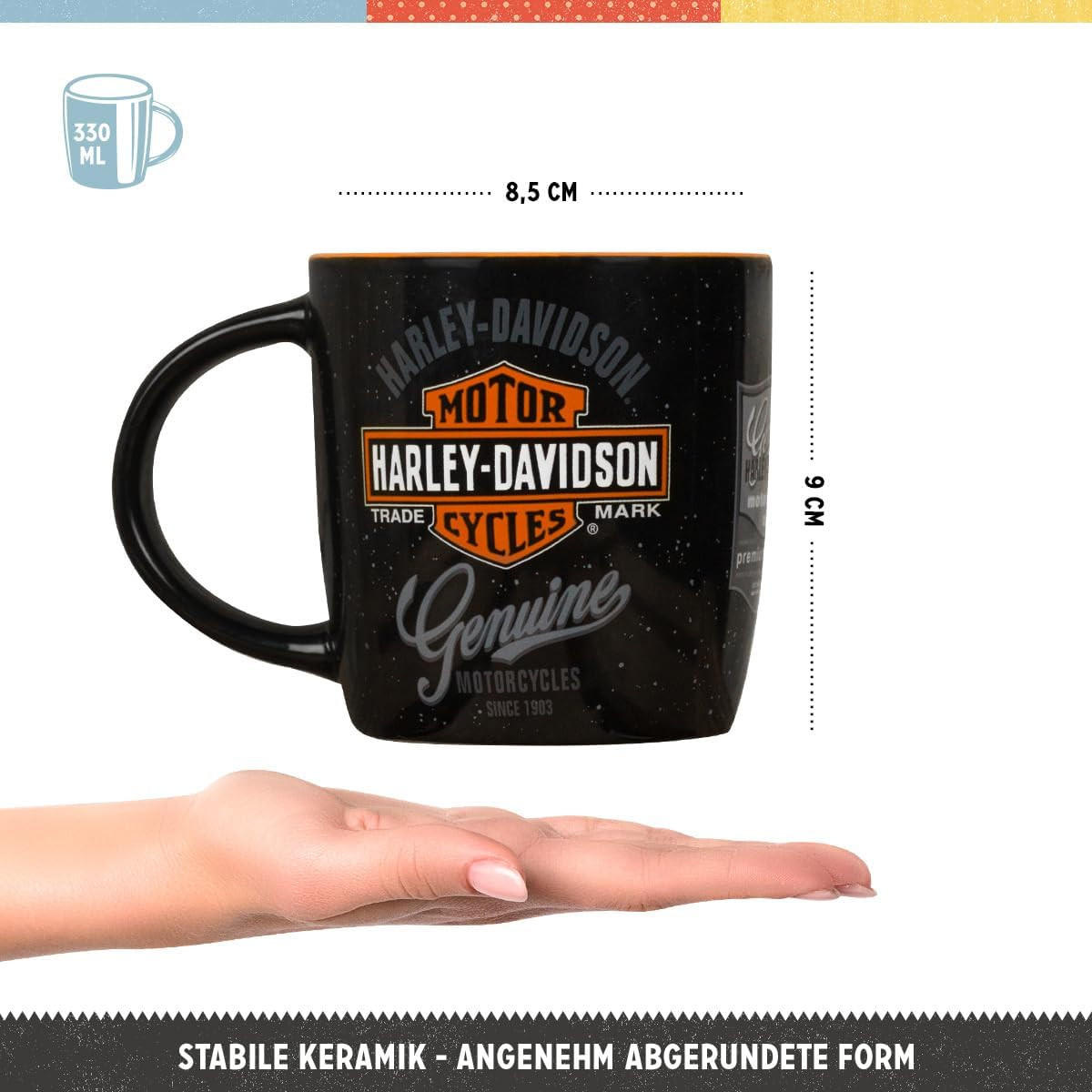 KAFFEETASSE 330 ml Harley-Davidson Genuine Logo - Multicolor, Keramik (0.33L) - Nostalgic-Art