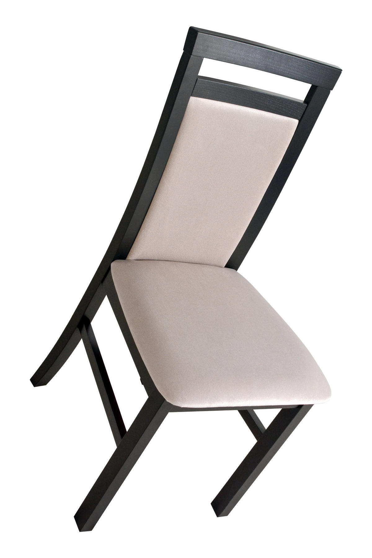 STUHL 2er Set MILANO 5 schwarz - Beige/Schwarz, Holz (43/93/40cm) - Leaf Design