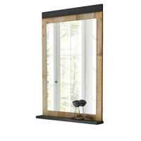 GARDEROBENSPIEGEL Used Wood hell, anthrazit, Wandspiegel mit Ablage 66 x 95 cm - Eichefarben/Anthrazit, Holzwerkstoff (66/95/10cm) - Furn.Design