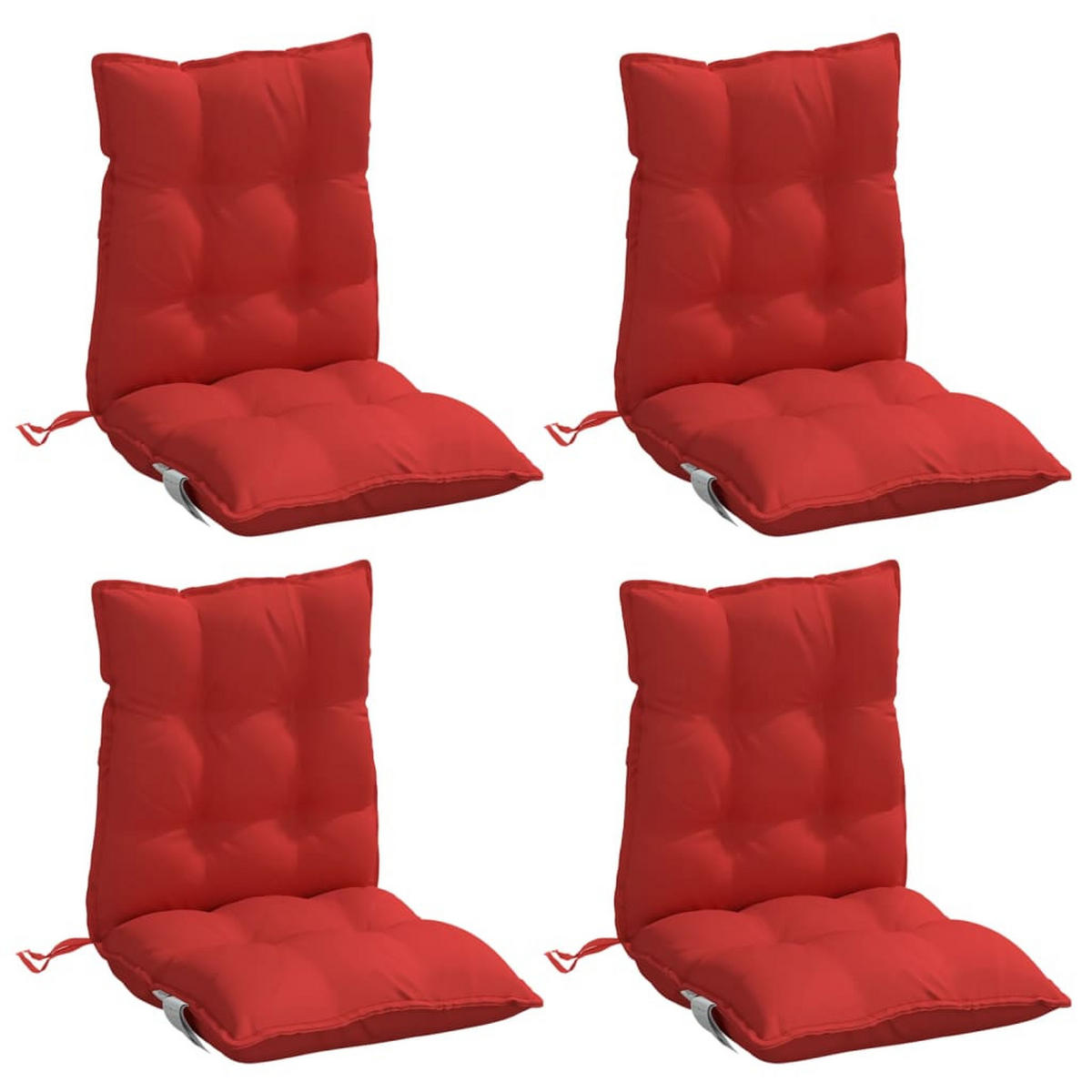 NIEDRIGLEHNER-AUFLAGEN 4 Stk. Rot Oxford-Gewebe - Rot, Textil (50/7/100cm) - vidaXL