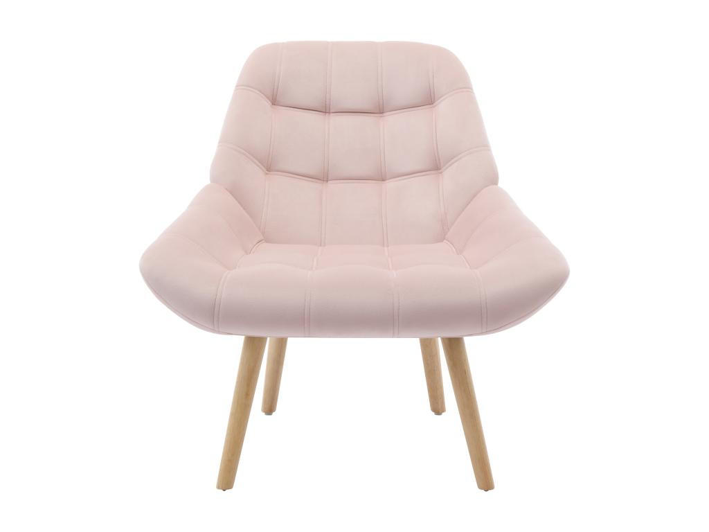 SESSEL - Samt - Rosa - LUOSTO - Pink, Textil (79/83/87cm) - Vente-Unique