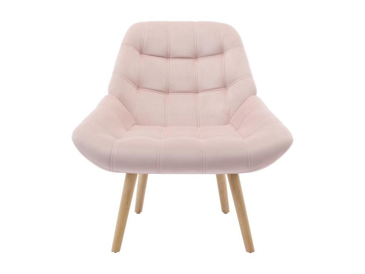 SESSEL - Samt - Rosa - LUOSTO - Pink, Textil (79/83/87cm) - Vente-Unique