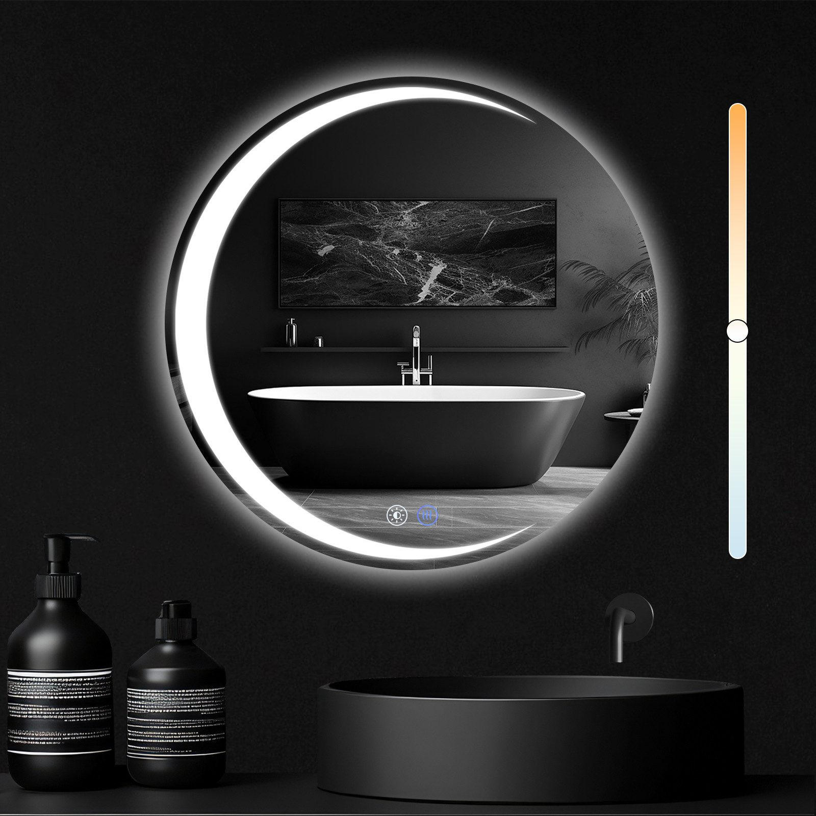 BADEZIMMERSPIEGEL Redinger mit LED-Leuchte Ø60 cm - Weiß, Glas (60/2.4/60cm) - Nettlife