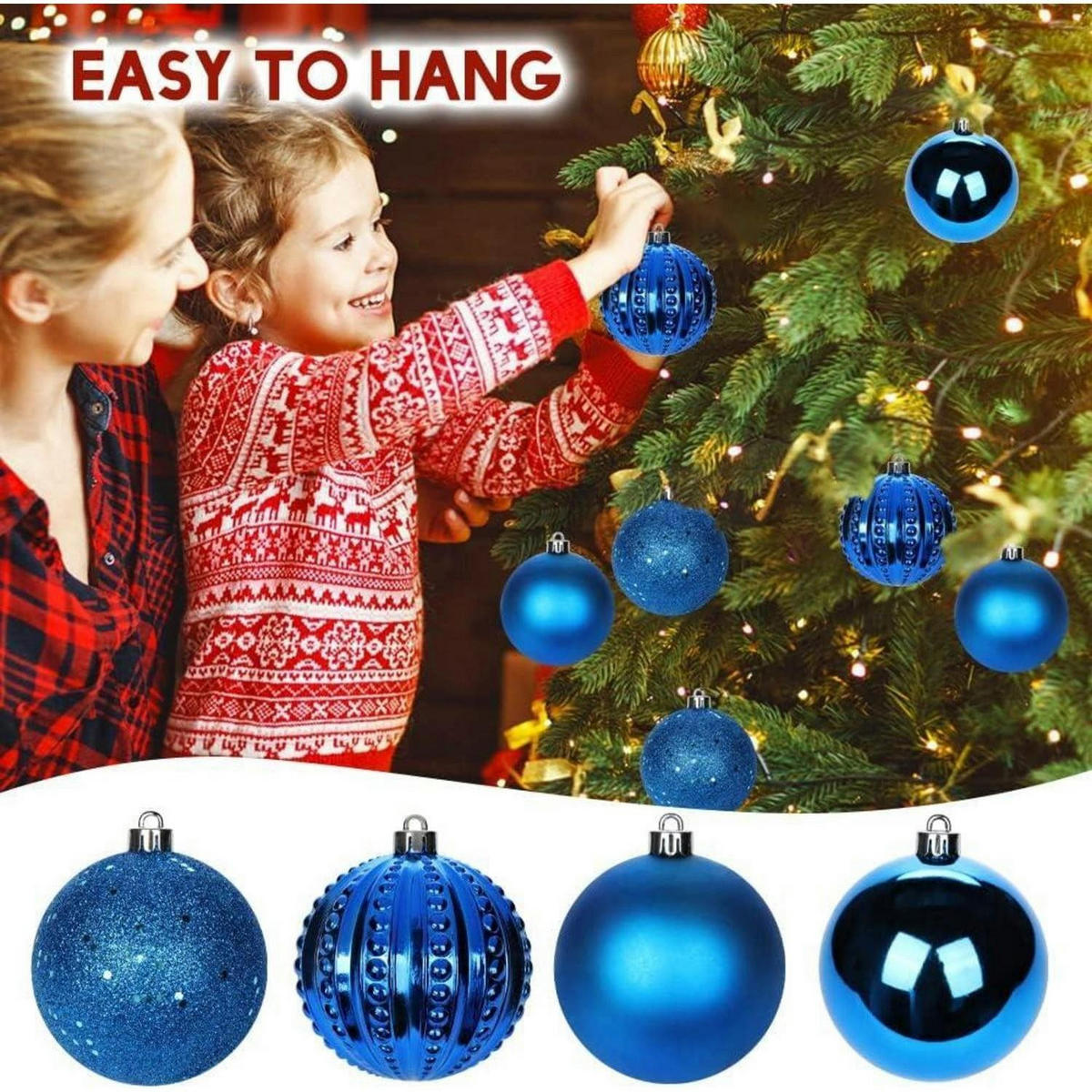 WEIHNACHTSKUGELN 12-teiliges Set Blau 8 cm - Blau, Kunststoff (8/8/8cm)