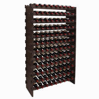 RAFT PENTRU VIN Maro închis bambus suprapozabil 108 sticle - maro, lemn (85/159/25.5cm) - Relaxdays
