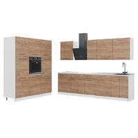 KÜCHENZEILE Fame-Line, Goldkraft Eiche/Weiß, 460 cm Arbeitsplatte Marmor - Eichefarben/Weiß, Holzwerkstoff (460/206.8/60cm) - Vicco