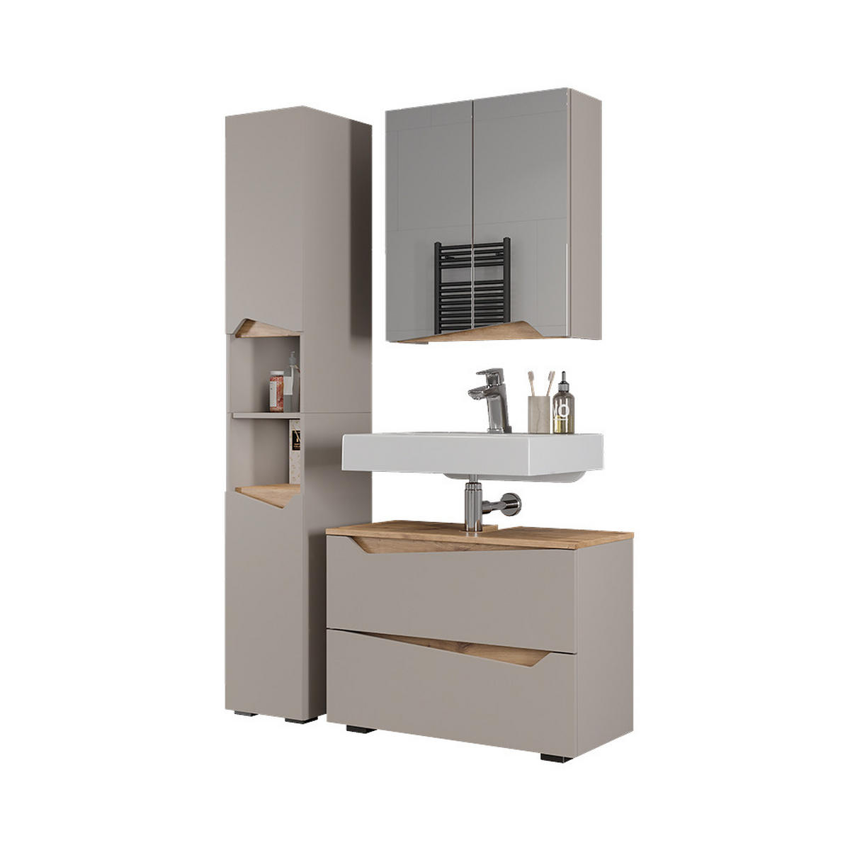 KOUPELNOVÝ NÁBYTEK Marelle Greige/Umělec - šedobéžová/dub artisan, kompozitní dřevo (80/57.5/35cm) - Vicco