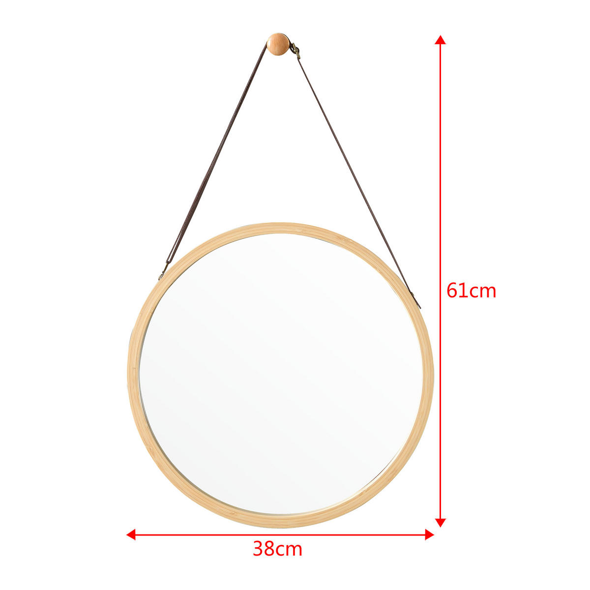 WANDSPIEGEL Bykle - Naturfarben, Glas/Holz (35/60/35cm) - [en.casa]