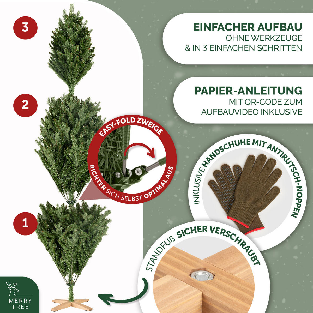 WEIHNACHTSBAUM aus PE & PVC Mix, 150 cm - Grün, Kunststoff (150cm) - Merry Tree