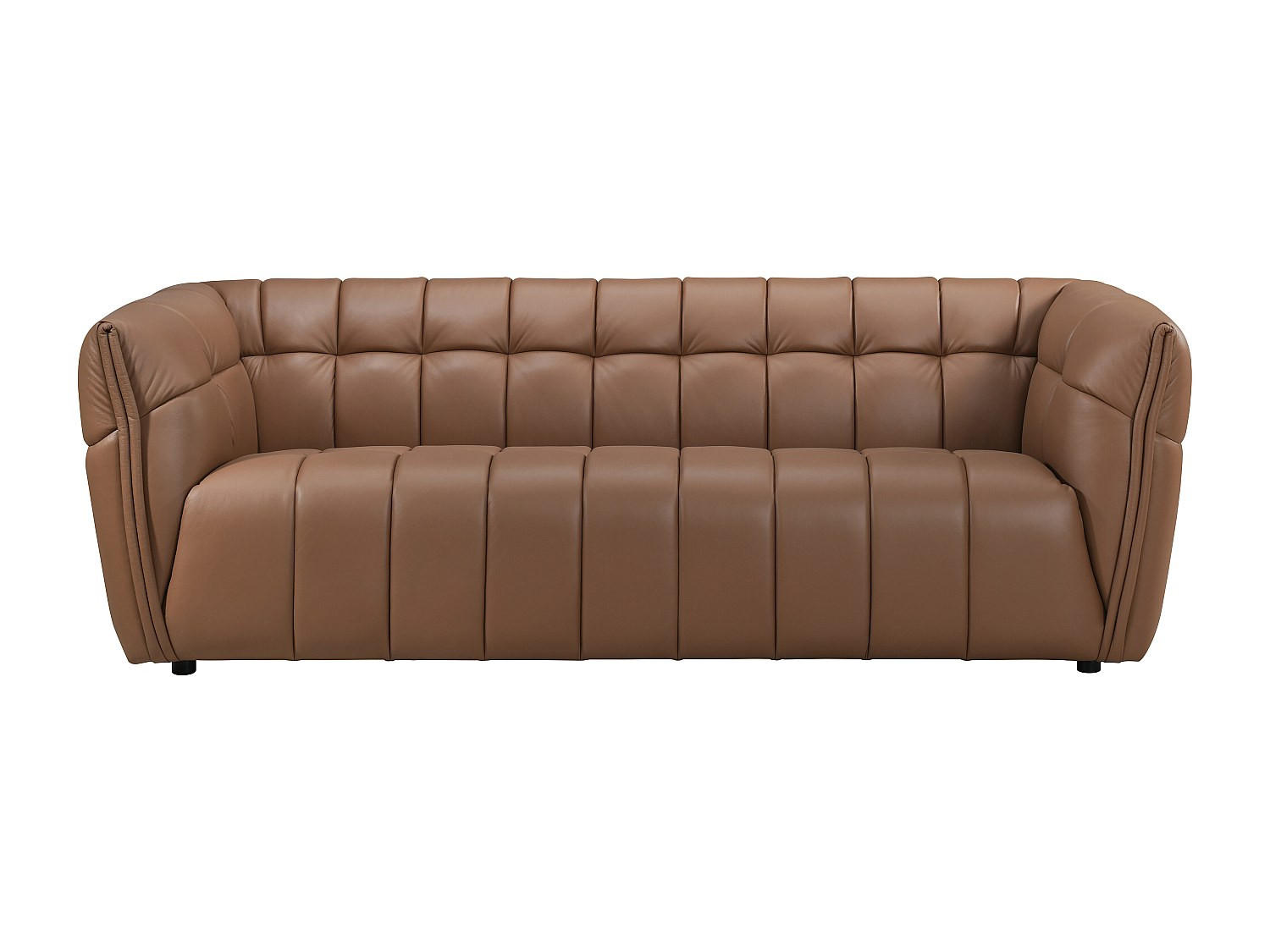 SOFA - 3 Personen - leder - camel Dugori - Hellbraun, Leder (222/74/92.5cm) - Vente-Unique