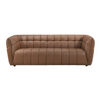 SOFA - 3 Personen - leder - camel Dugori - Hellbraun, Leder (222/74/92.5cm) - Vente-Unique