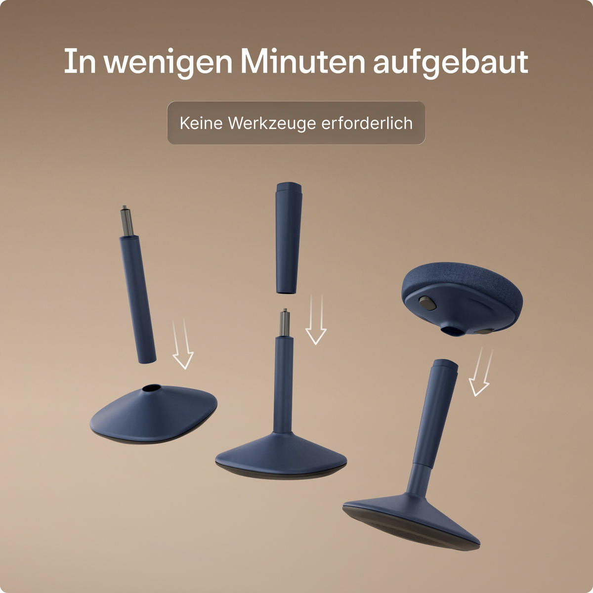 ERGONOMISCHER Balancehocker, Blau - Blau, Kunststoff (37/58/37cm) - Desktronic