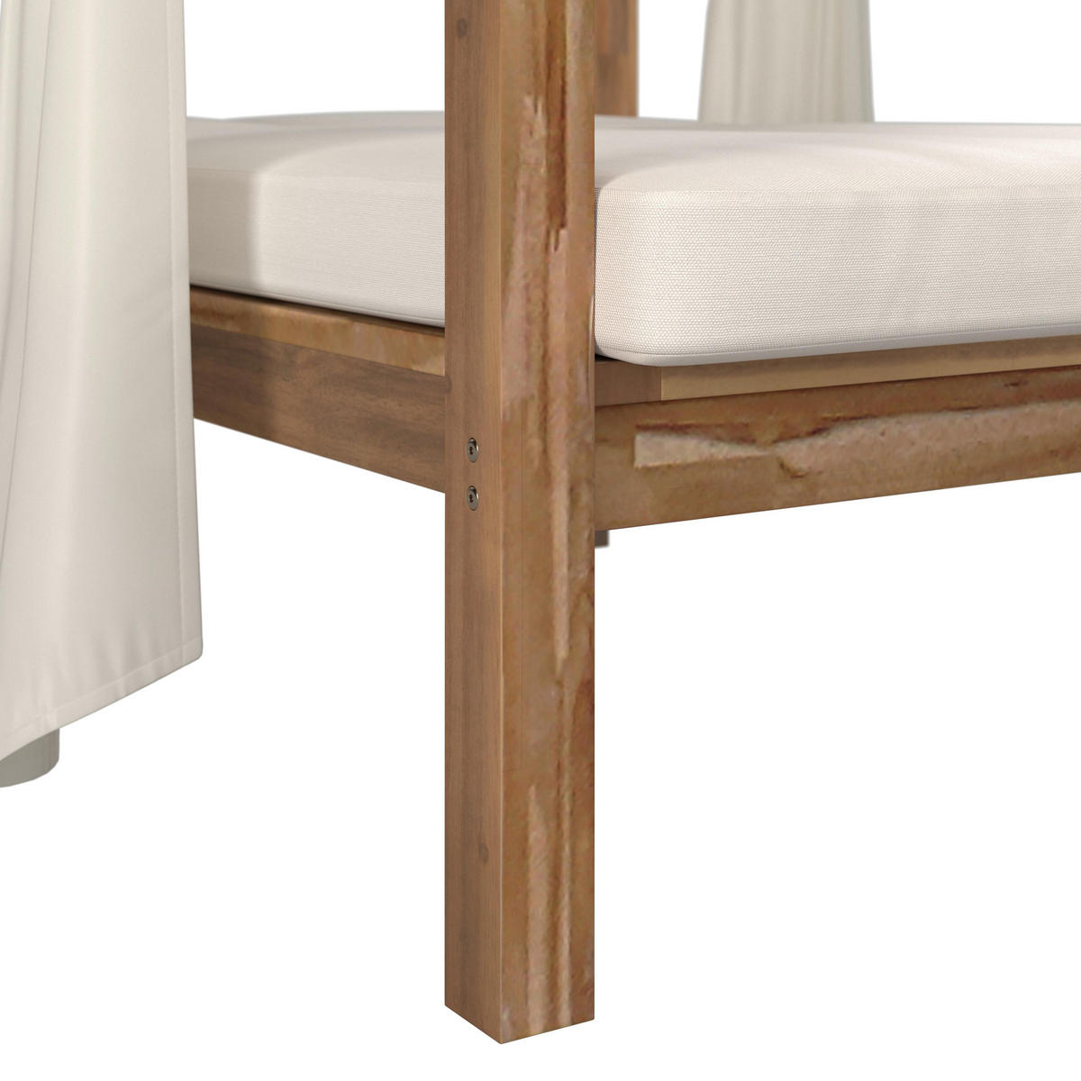 SONNENINSEL Nicola Creme Holz/Outdoorstoff - Creme, Holz (1/194.5/190cm)