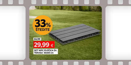 set wpc pločica za terasu 30x60 cm umjesto 44,99 € nova cijena 29,99 € štedite 33%