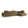 ECKSOFA VICENTE Orange Boucle-Stoff mit Schlaffunktion - Orange, Holz (346/202cm) - MASSENO