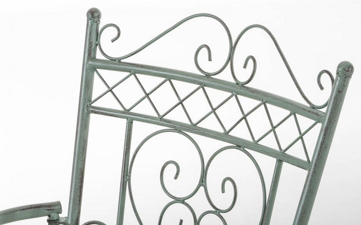 GARTENSTUHL 2er Set Metall antik-grün - Grün, Metall (48/88/60cm) - CLP