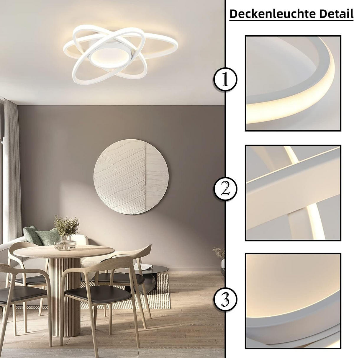 LED-DECKENLEUCHTE Verena 53/50/8 cm - Weiß, Metall (53/50/8cm) - Nettlife
