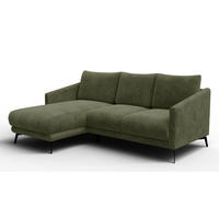 ECKSOFA VILT 3-Sitzer, olive - Schwarz/Olivgrün, Holzwerkstoff/Textil (221/156cm) - Courtois Laville
