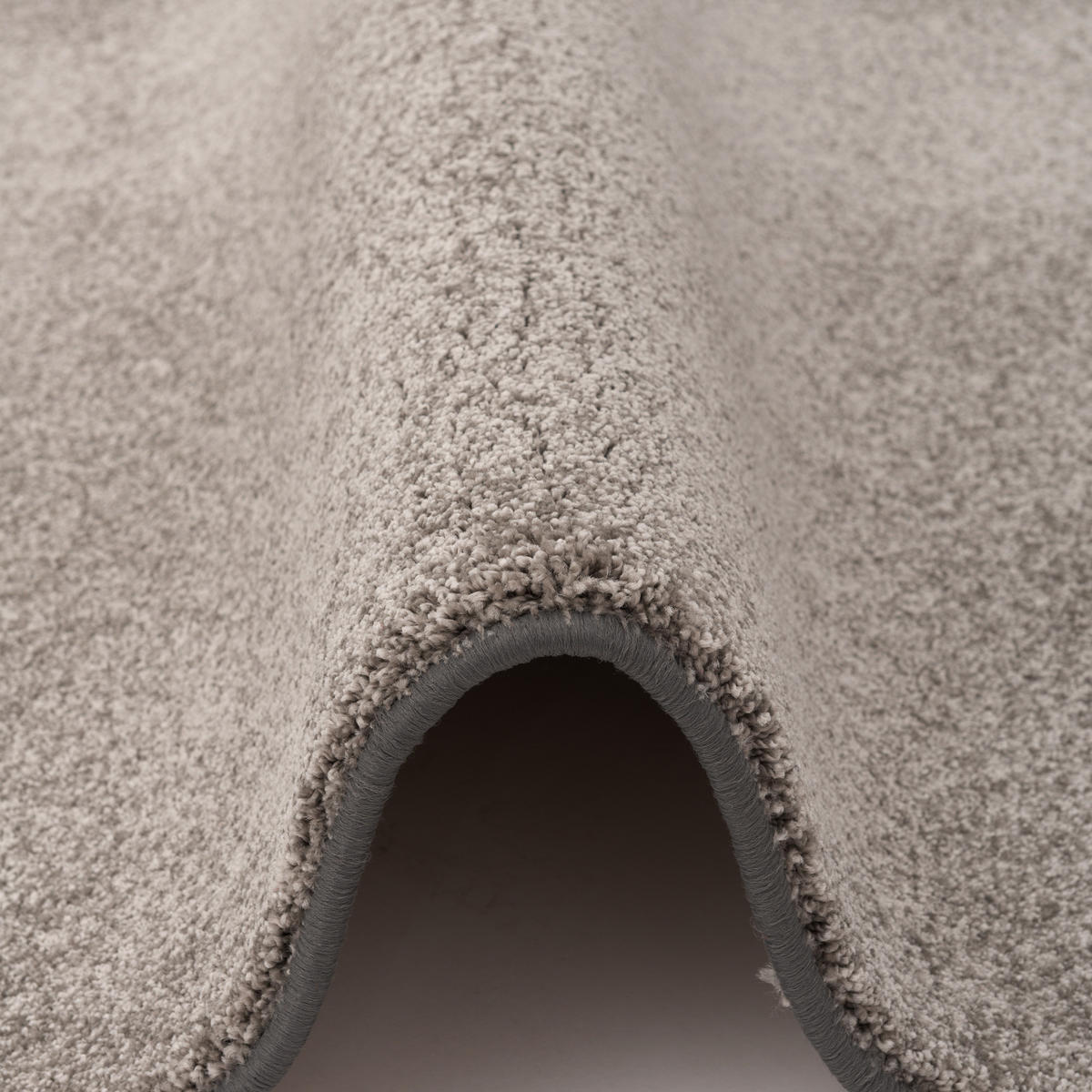 HOCHFLOR LUXUS VELOURS TEPPICH TOUCH RUND - Taupe, Textil (160/160cm) - Snapstyle