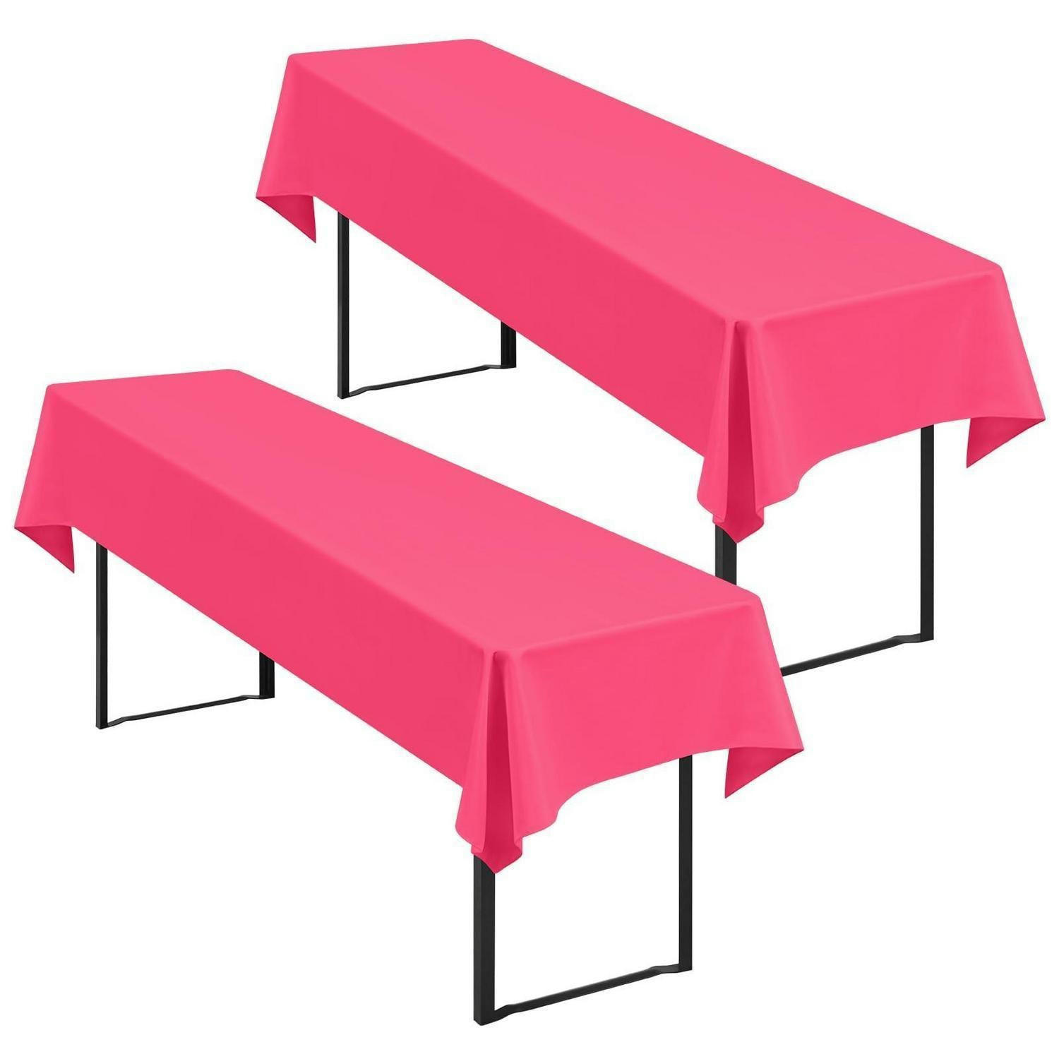 BIERZELTGARNITUR-HUSSEN 2-teiliges Set Heißes Rosa 250 x 100 cm - Pink, Textil (250/100/1.5cm)