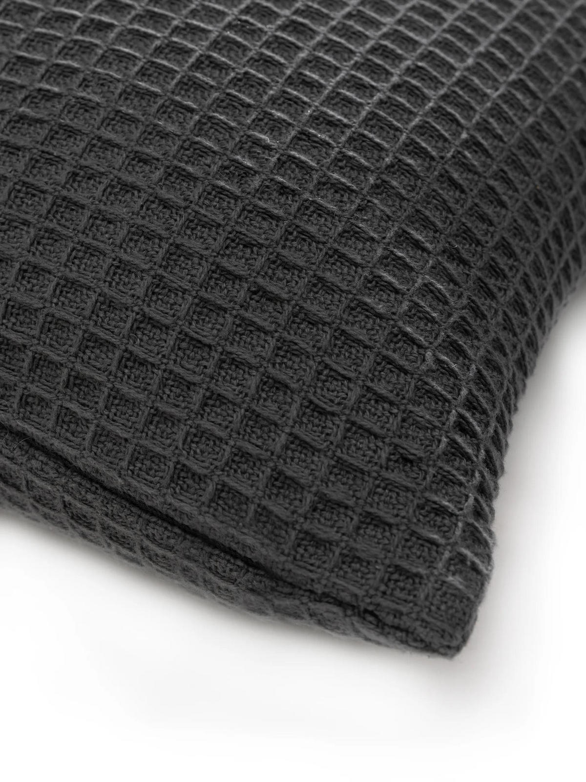 KISSENBEZUG Amalia Dunkelgrau 45x45 cm - Dunkelgrau, Textil (45/45cm) - benuta Pure