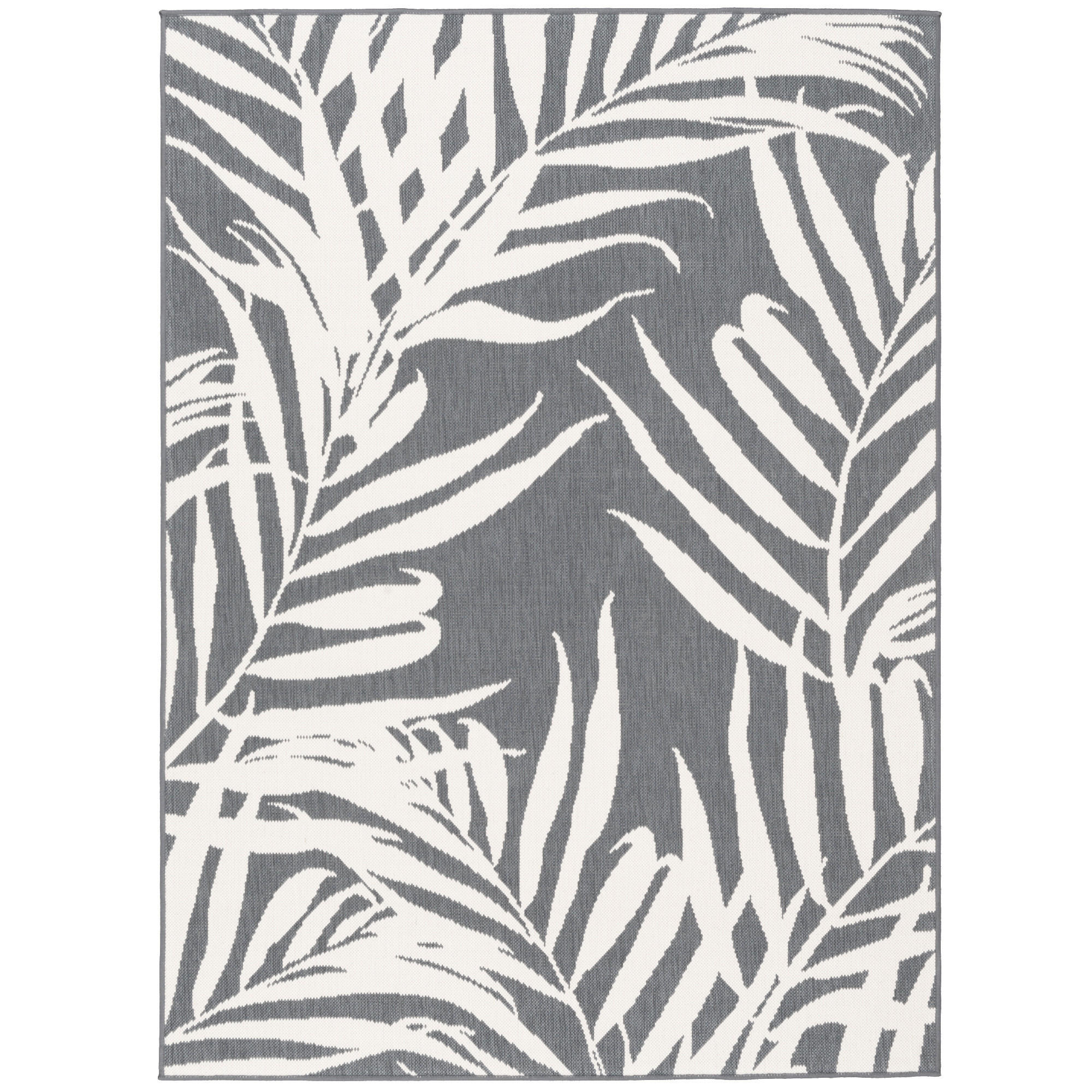 IN- UND OUTDOOR TEPPICH BEIDSEITIG CAPE COD BLÄTTER - Grau, Textil (133/190cm) - Pergamon