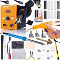 LÖTSTATION 858D Set, Heißluft 700W, Lötkolben BL80W 80W, 3 Düsen, Lötzinn 5-tlg., Tacker, 200 Klammern, Koffer - Multicolor, Kunststoff/Metall (10/10/10cm)
