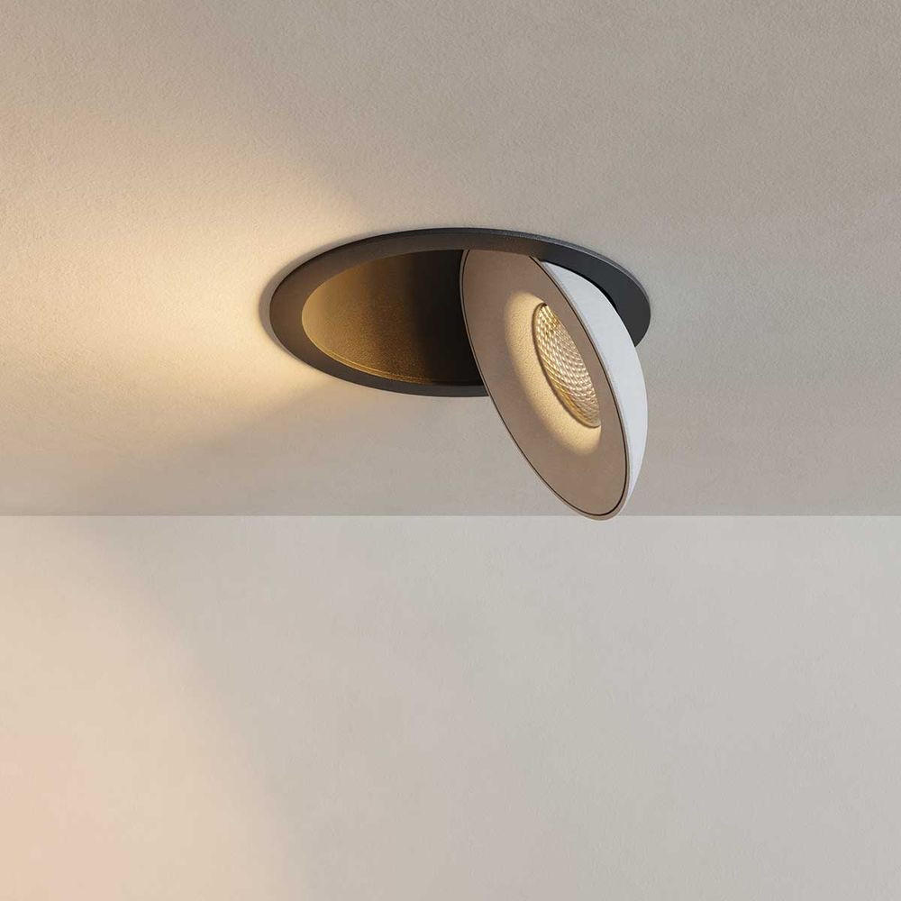 s.luce Led-Einbauleuchte Schwarz, Weiß 13.8x4x13.8 cm