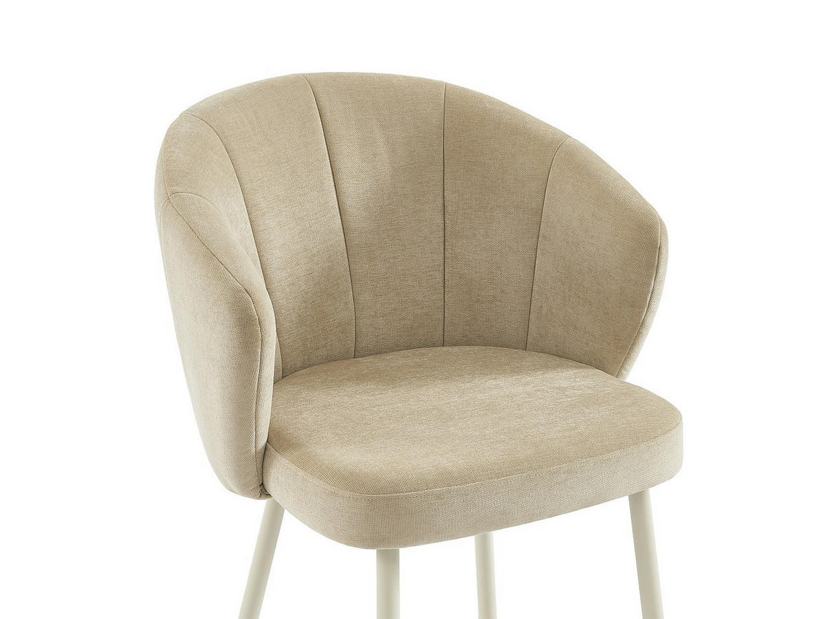 STUHL - 60cm x 62cm - Polyester - beige - TANURY - Beige, Textil (60/78.5/62cm) - Vente-Unique