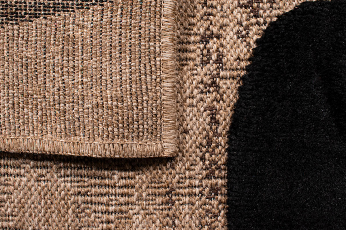 TEPPICH mit Juteoptik schwarzem grafischem Palma 200x290 cm - Schwarz, Textil (200/290cm) - Nazar Rugs