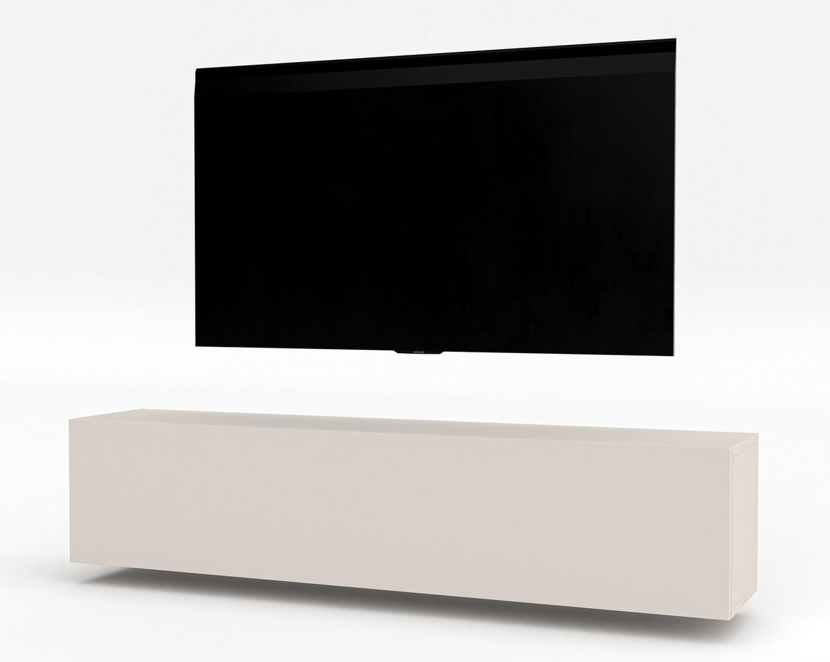 LOWBOARD ZIVOLLI 160 Beige 160/34/40 cm – TV-Schrank für Wandmontage - Beige, Holzwerkstoff/Kunststoff (160/34/40cm) - AX Living